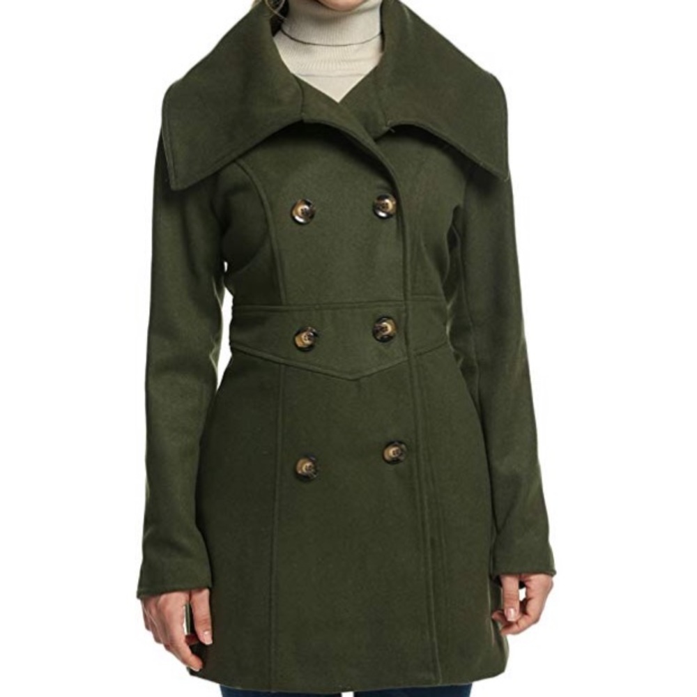 Women's Double Breasted Wool Blend Coat